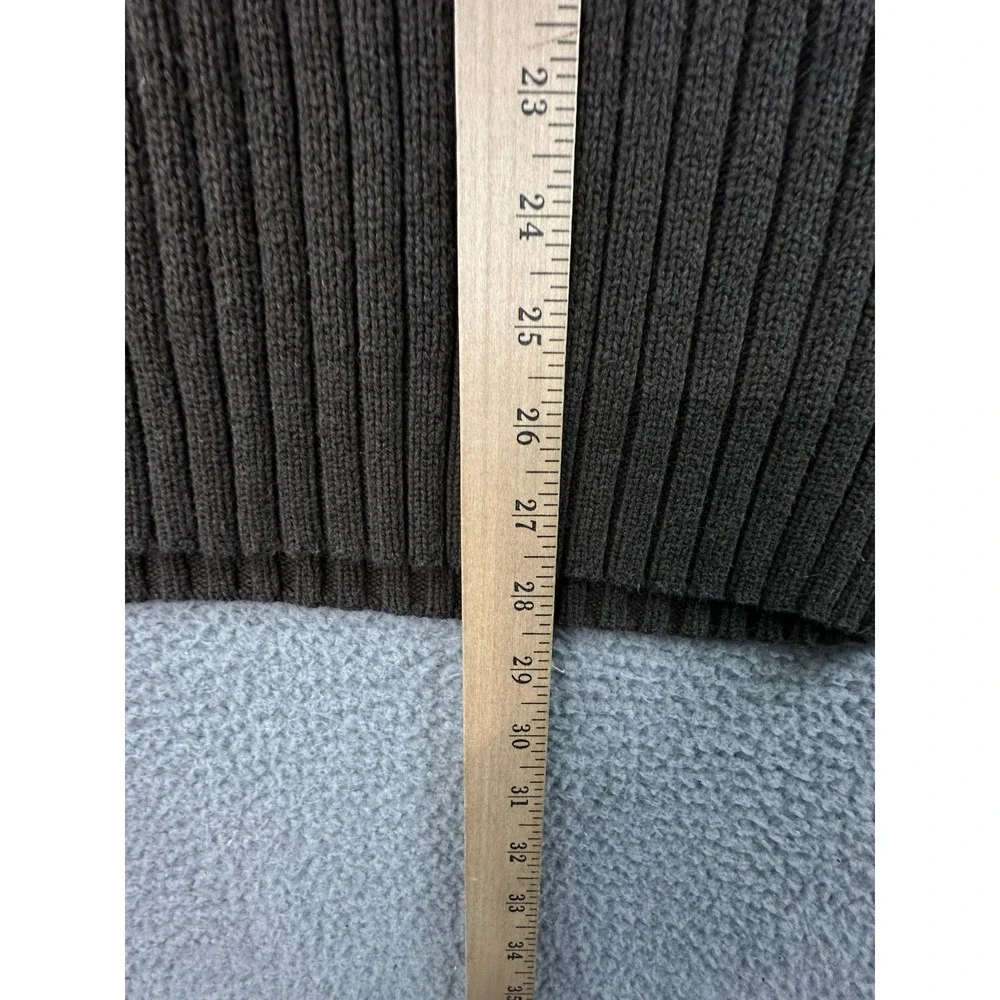 VTG Old Navy Sweater Mens 2XL Ribbed Knit Cotton Brown 1/4 Button Placket Y2K
